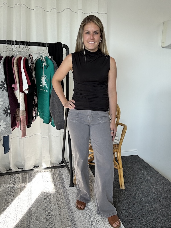 Jeans flare 2 poches carrées - MCSPAW05411 - Mandarine & Co