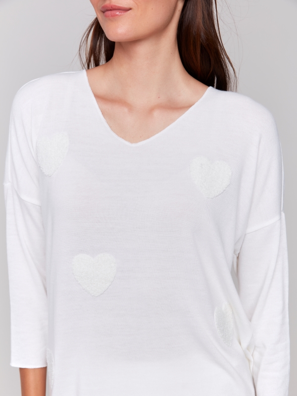 Chandail manches t-shirt coeurs