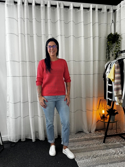 Chandail crochet manche 3/4 - MOSPAW06469 - Mosaïc