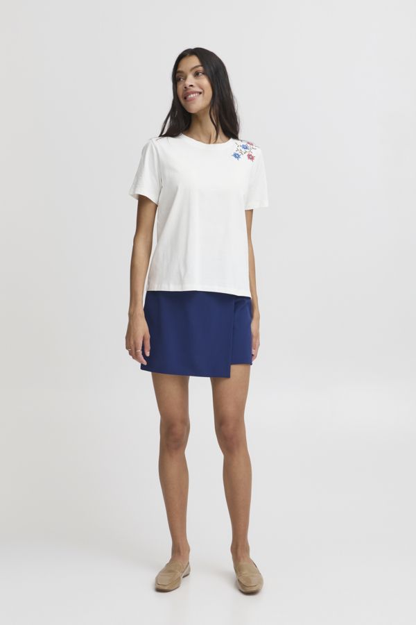 T-shirt broderie épaule