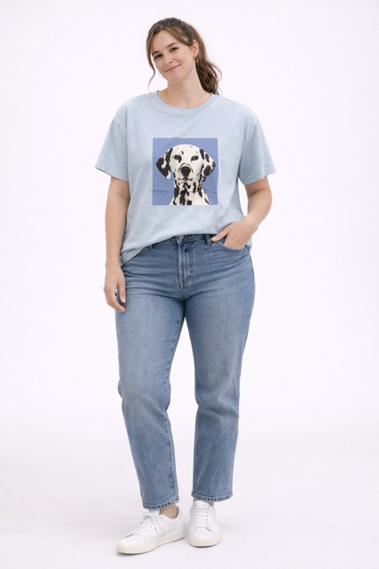 T-shirt boxy col rond - MCSPAW06429 - Mandarine & Co