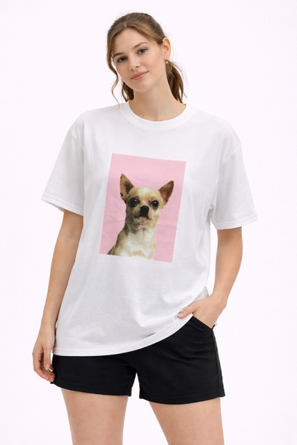 T-shirt boxy col rond - MCSPAW06429 - Mandarine & Co