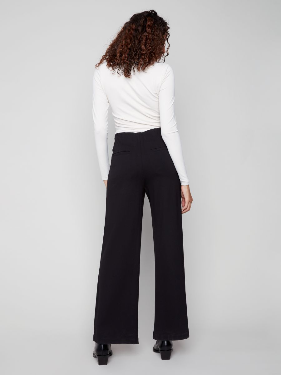 Pantalon pull on jambe large