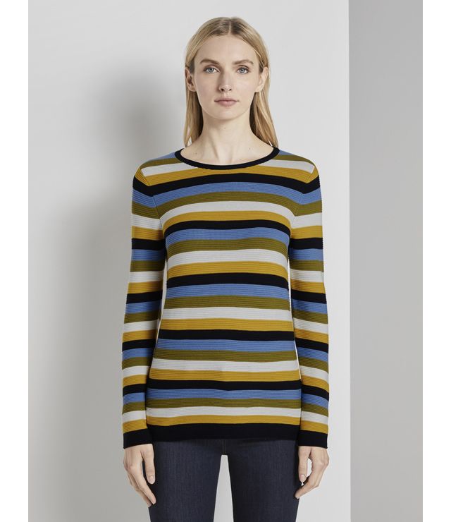 CHANDAIL TRICOT LIGNÉ COULEUR MULTI